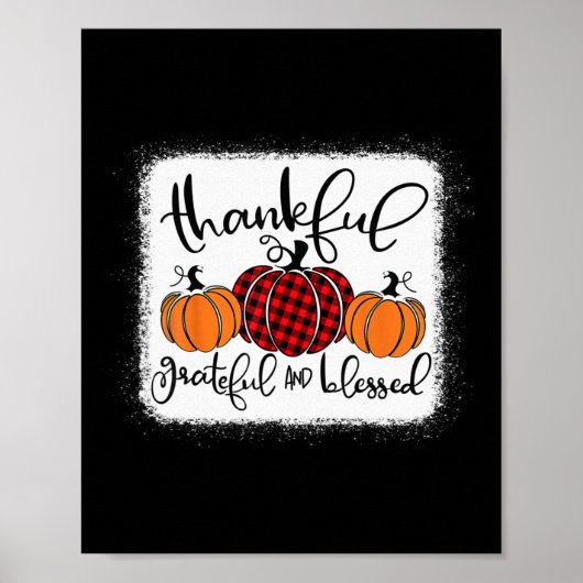 Thanksg, Herfst van Grateful en Blessed Pumpkin Poster (Voorkant)