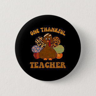 Thanksgivi, leraar vrouwelijke Herfst Ronde Button 5,7 Cm