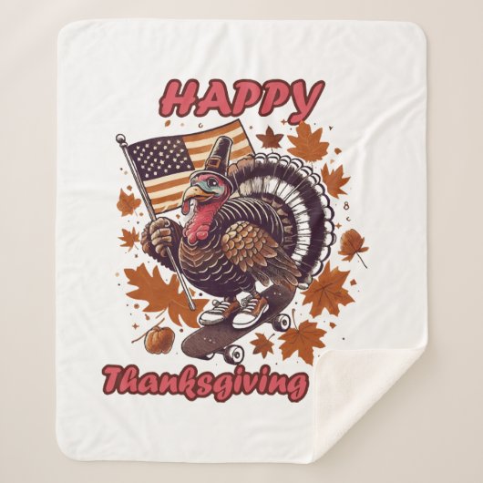 Thanksgiving 2023 sherpa deken (Voorkant)
