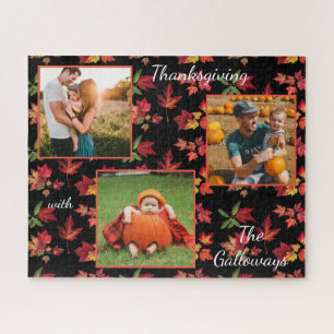 Thanksgiving 3 Aangepaste foto's pompoenherfst bla Legpuzzel