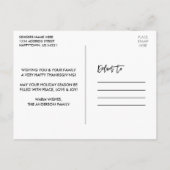 Thanksgiving 4 Foto Rustic Wood Brush Briefkaart (Achterkant)