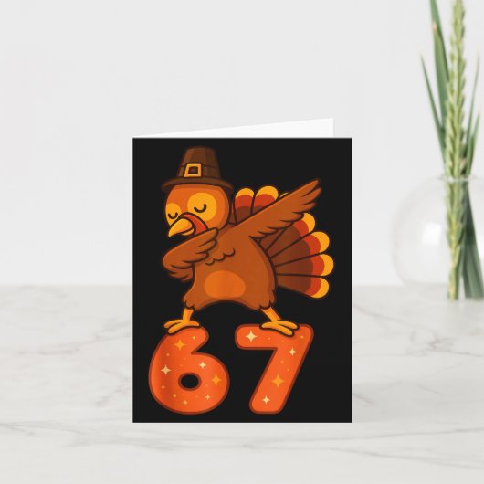 Thanksgiving 67 Meme Six Seven Funny Turkey Kaart (Voorkant)