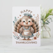 Thanksgiving Aangepast Bericht Plat Kerstkaart (Staand voorkant)