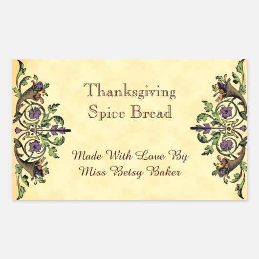 Thanksgiving Aangepaste cornucopia sticker (Voorkant)
