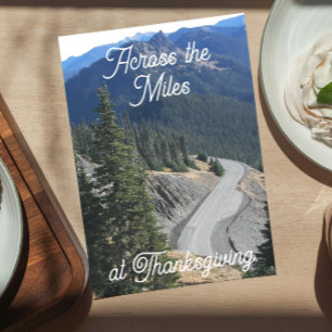 Thanksgiving Across the Miles Mountain Road Feestdagen Kaart
