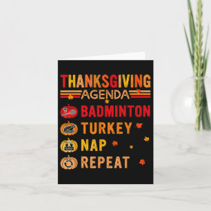 Thanksgiving agenda Badminton Herhaal Turkije kost Kaart