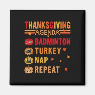 Thanksgiving-agenda Badminton Herhaal Turkije Kost Magneet