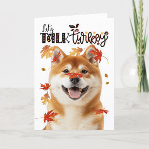 Thanksgiving Akita Dog Laten we het over Turkije h Feestdagen Kaart