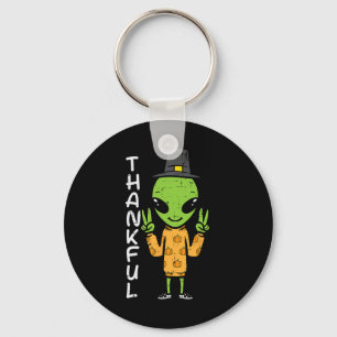 Thanksgiving Alien Dankbaar Funny Herfst Ruimte Ma Sleutelhanger