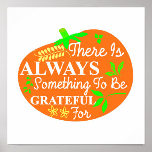 Thanksgiving Altijd grateful pomkin Typografie Poster