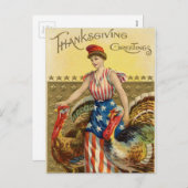  Thanksgiving Amerikaanse groet Feestdagenkaart (Voorkant / Achterkant)