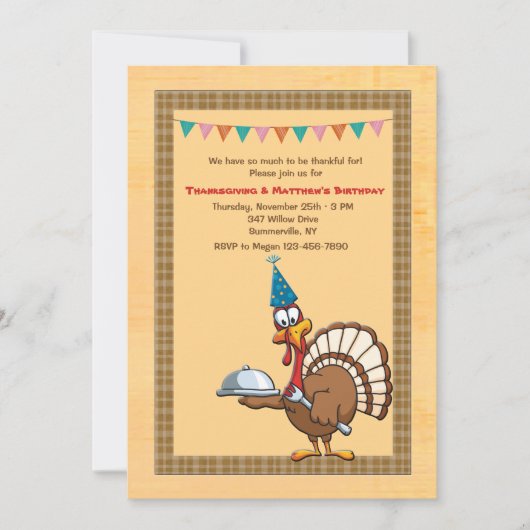 Thanksgiving Anniversaire Turquie Invitation (Devant)