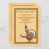 Thanksgiving Anniversaire Turquie Invitation (Devant / Derrière)