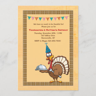 Thanksgiving Anniversaire Turquie Invitation