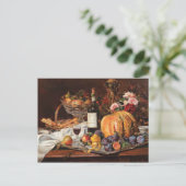Thanksgiving-ansichtkaart met fruit en wijn briefkaart (Staand voorkant)