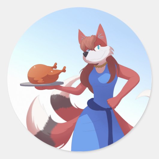 Thanksgiving Anton's Mom Ronde Sticker (Voorkant)