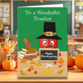 Thanksgiving Apple op het bureau van de leerkracht Kaart