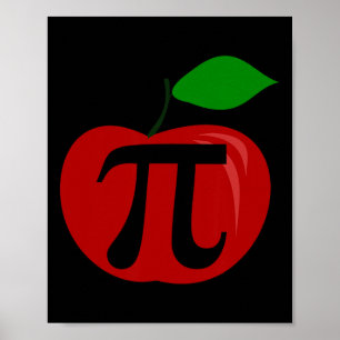 Thanksgiving Apple Pie Lover Funny Pi Day Wiskunde Poster
