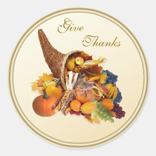 Thanksgiving. Autocollant Cornucopia (Devant)