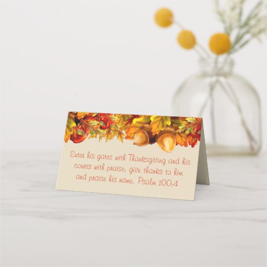 Thanksgiving Automne Feuilles Acorns Cartes de Pla (Devant)