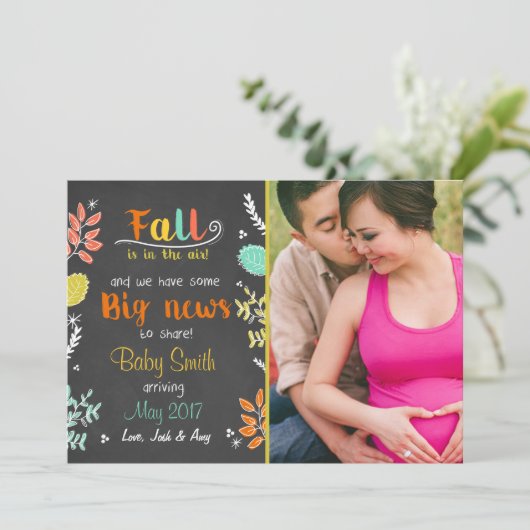 Thanksgiving automne grossesse faire-part automne (Debout devant)