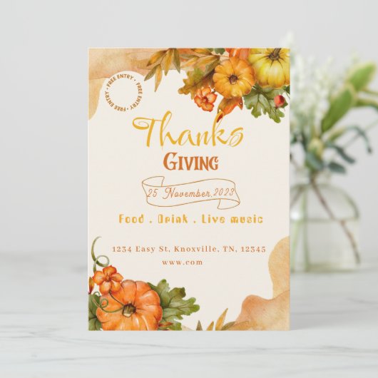 Thanksgiving automne Invitation (Debout devant)
