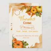 Thanksgiving automne Invitation (Devant / Derrière)