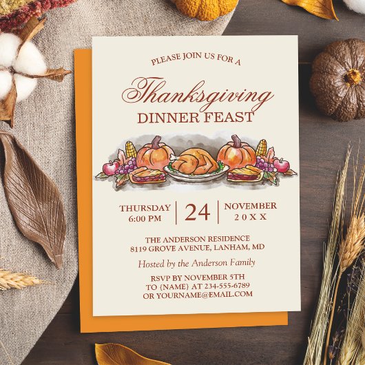 Thanksgiving avondeten met pompoen in Turkije Kaart