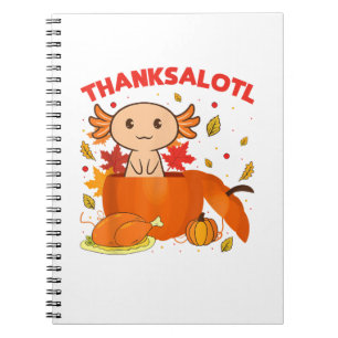 Thanksgiving Axolotl Thanksalotl Salamander Turkij Notitieboek