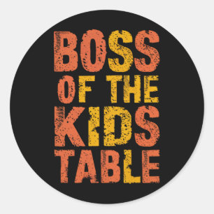 Thanksgiving Baas Van De Kinderen Tafel Turkey Day Ronde Sticker
