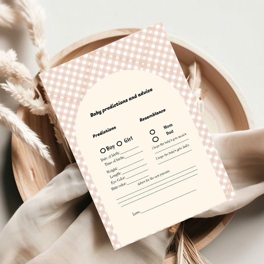 Thanksgiving baby prédiction Baby shower jeu Carte