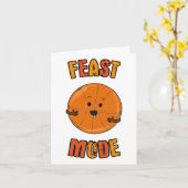 Thanksgiving Basketbal Feast Mode Kaart (Gele Bloem)