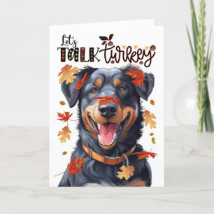 Thanksgiving Beauceron Dog Lets Talk Turkije Feestdagen Kaart