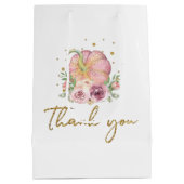Thanksgiving Bedankt Pink Pumpkin Medium Cadeauzakje (Achterkant)