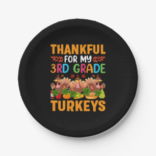 Thanksgiving bedankt voor mijn 3e klas kalkoenen papieren bordje