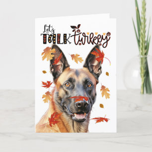 Thanksgiving Belgian Malinois Dog Lets Talk Turkij Feestdagen Kaart