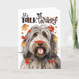 Thanksgiving Bergamasco Dog Laten we Turkije prate Feestdagen Kaart