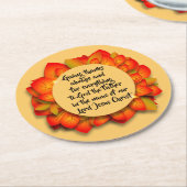 Thanksgiving Bijbelcitaat najaar lef Ronde Kartonnen Onderzetter (Gebogen)