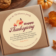 Thanksgiving Bijbelvers | Aangepaste naam & adres 