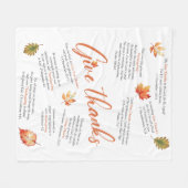 Thanksgiving Bijbelverzen met herfstbladeren Fleece Deken (Voorkant (Horizontaal))