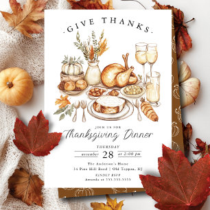 Thanksgiving Bijeenkomst Geef Bedankt Uitnodiging