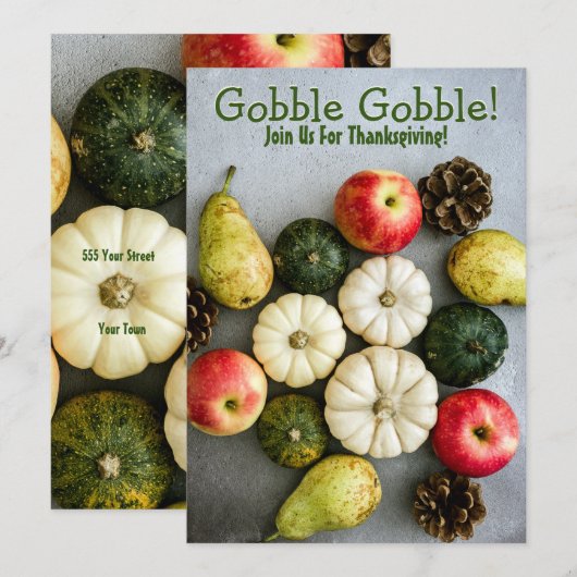 Thanksgiving-binnenpartij Kaart (Voorkant / Achterkant)