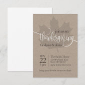 Thanksgiving-binnenpartijuitnodiging Kaart (Voorkant / Achterkant)