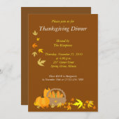 Thanksgiving Binnenste 5x7 Oogstuitnodiging Kaart (Voorkant / Achterkant)