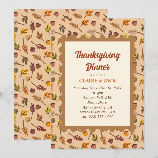 Thanksgiving binnenuitnodiging feestdagenkaart (Voorkant / Achterkant)