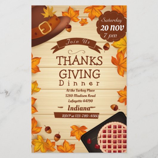 Thanksgiving binnenuitnodiging flyer (Voorkant)