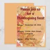 Thanksgiving binnenuitnodiging kaart (Voorkant / Achterkant)