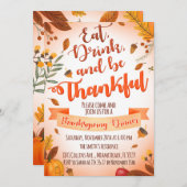 Thanksgiving binnenuitnodiging kaart (Voorkant / Achterkant)