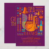 Thanksgiving binnenuitnodiging kaart (Voorkant / Achterkant)