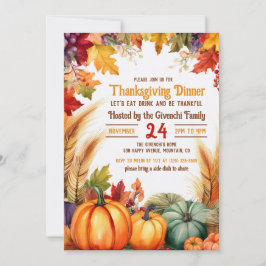 Thanksgiving binnenuitnodiging kaart